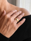 Medium Gold Peened Band View 2