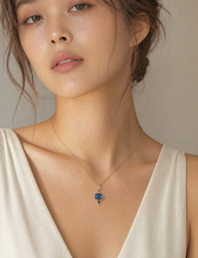 Moonstone and Sapphire Pendant