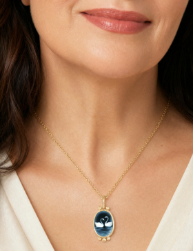 Swan Cameo Pendant