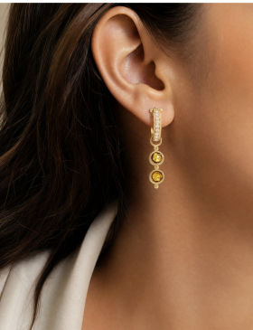 Two Tiered Golden Sapphire Drops