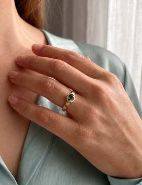 Teal Blue Sapphire Be Mine Ring