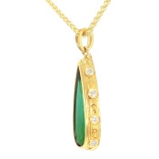 Zelda Pendant with Tourmaline and Diamonds View 1