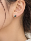 Rose Cut Black Diamond Stud Earrings View 2