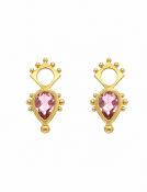 Crown Pear Drops with Pink Tourmaline View 1