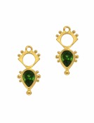 Chrome Tourmaline Pear Crown Drops View 1