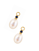 Chinese Pearl Drops with Blue Sapphires View 1