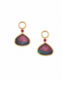 Praiba Tourmaline Drops with Rubies View 1