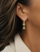 Green Peridot and Sapphire Zozobra Drops View 2