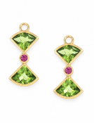 Green Peridot and Sapphire Zozobra Drops View 1