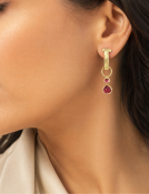 Pink Tourmaline Double Drops View 2