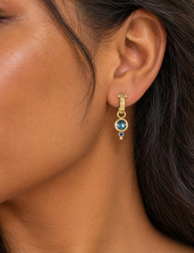Moonstone and Sapphire Drops
