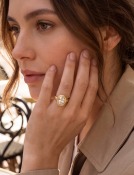 Oval Diamond Kashmir Ring View 2
