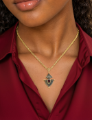 Siren Anchor Pendant with Garnet View 2