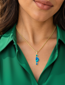 Three Stone Opal Pendant View 2