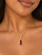 Zelda Pendant with Rubelite Tourmaline and Diamonds View 2