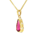 Zelda Pendant with Rubelite Tourmaline and Diamonds View 1