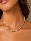 Aquamarine, Peridot and Garnet Necklace View 2