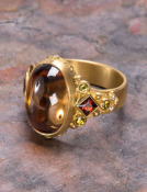 Golden Zircon Marchioness Ring View 1