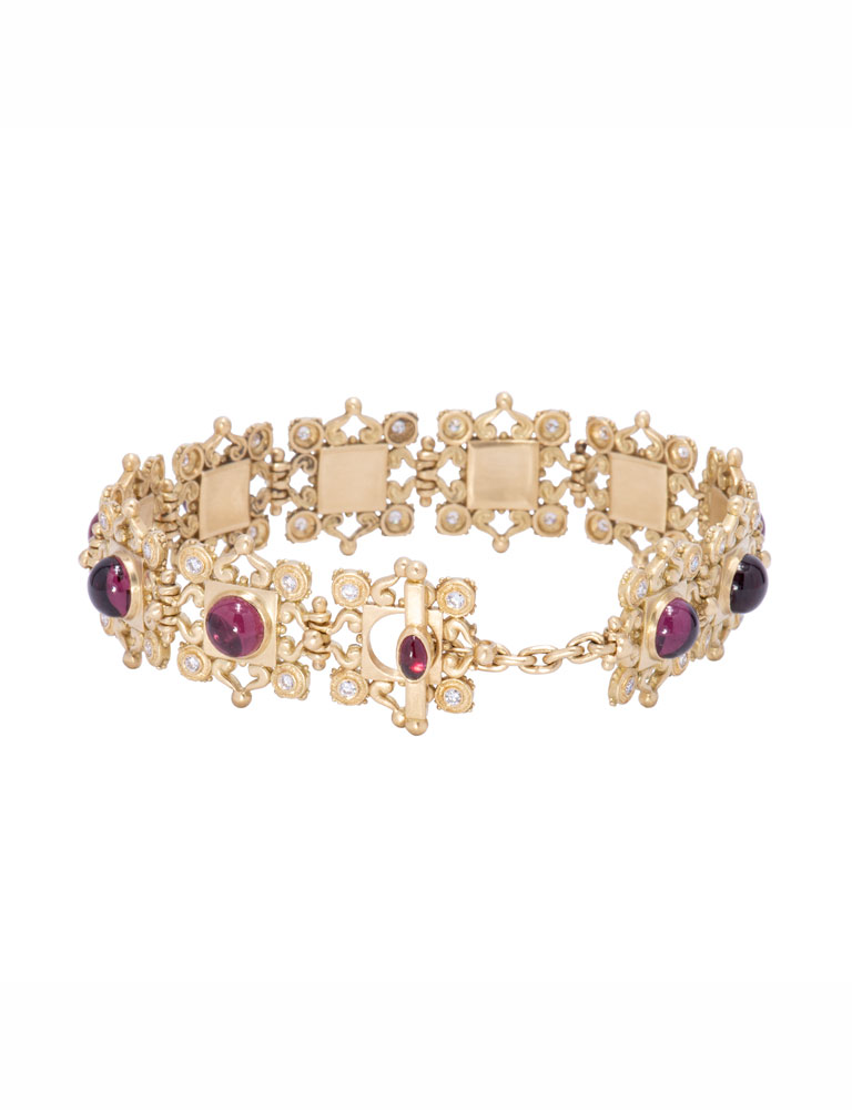 The Golden Eye: Rhodolite Garnet Aphrodite Bracelet