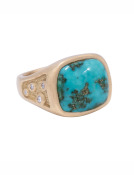 Morenci Turquoise Signet Ring View 1
