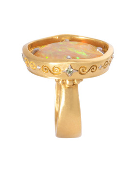 Ethiopian Opal Reflecting Pool Ring