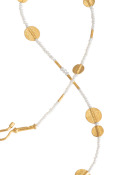 Seed Pearl Gold Disc Necklace View 1
