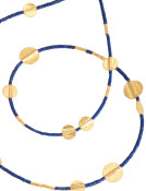 Lapis and Gold Disc Necklace View 1