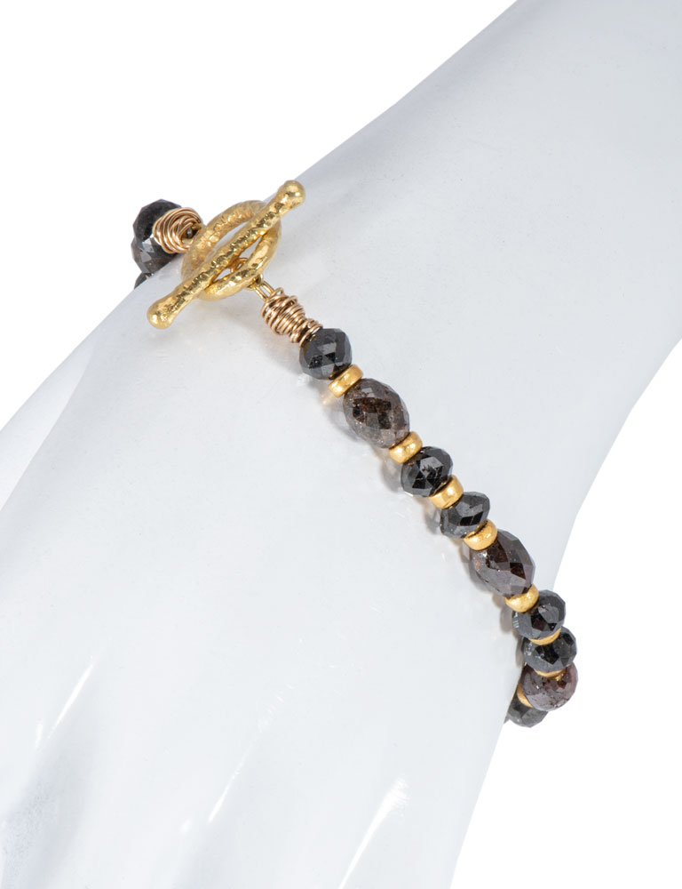 The Golden Eye Chocolate Diamond Toggle Bracelet