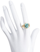 Turquoise Beaded Crown Ring View 1