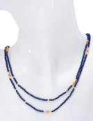 Long Lapis Bead Necklace View 1