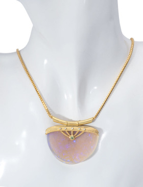 Opal Half Moon Necklace