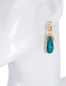 Opal and Diamond Doublet Drops View 2