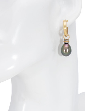 Micro Pave Tahitian Pearl Drops