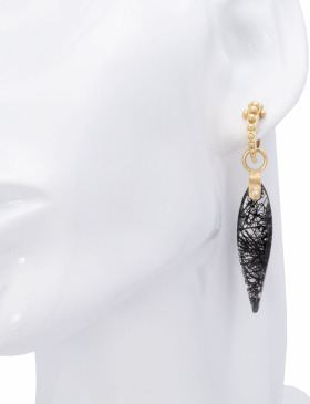 Tourmalinated Quartz Stirrup Drops