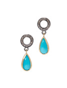 Persian Turquoise Micro Pave Teardrops View 1