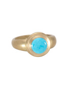 Blue Gem Turquoise Halo Ring View 1