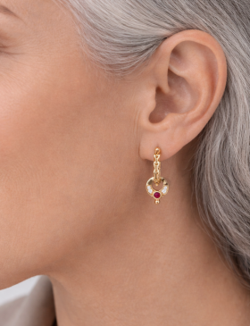 Ruby and Diamond Beaded Eclipse Drops
