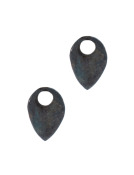 Small Blackened Steel Pear Drops View 1