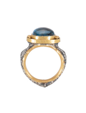 Blue Topaz Cabochon Ring