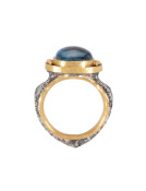 Blue Topaz Cabochon Ring View 2
