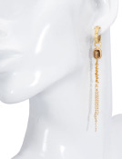 Caramel Diamond Chain Dangle Drops View 2