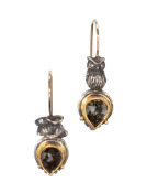 Owl and Rabbit Diamond Earrings View 1