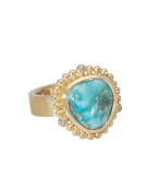 Lone Mountain Beaded Turquoise Ring View 1
