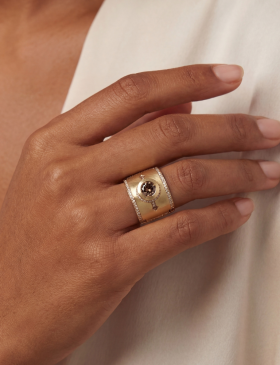 Double Arrow Diamond Saddle Ring