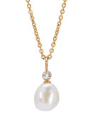 Pearl and Moonstone Puff Pendant View 1