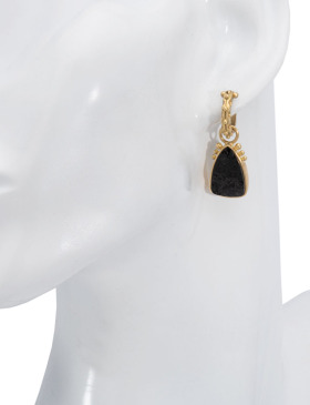 Black Druzy Bell Drops