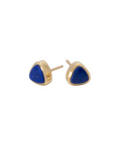 Small Lapis Triangle Studs View 1