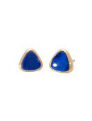 Large Lapis Triangle Studs View 1