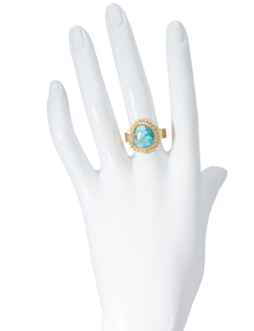 Lone Mountain Beaded Turquoise Ring