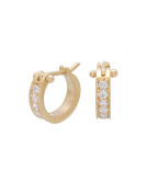 Small White Diamond Pave Hoops View 1